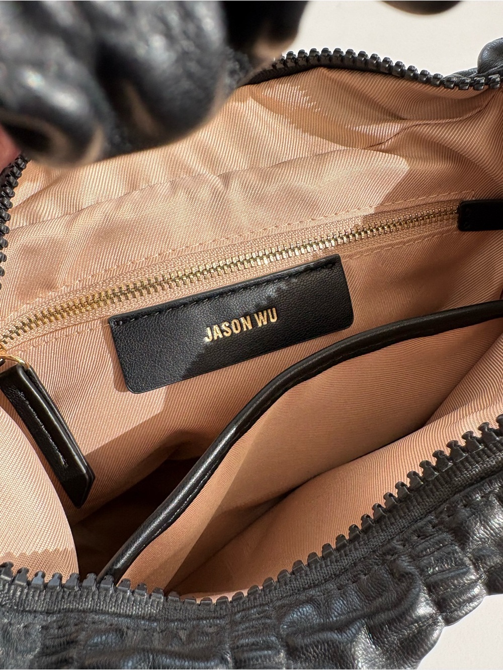 Jason Wu Black Faux Leather Small Hobo Bag Bubble Design - Picture 5 of 8
